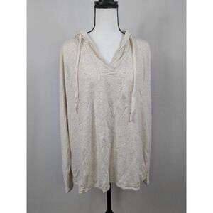 Pure Jill Womens Tranquility Fleece Hoodie Sweatshirt L Tall Comfy Lounge A073